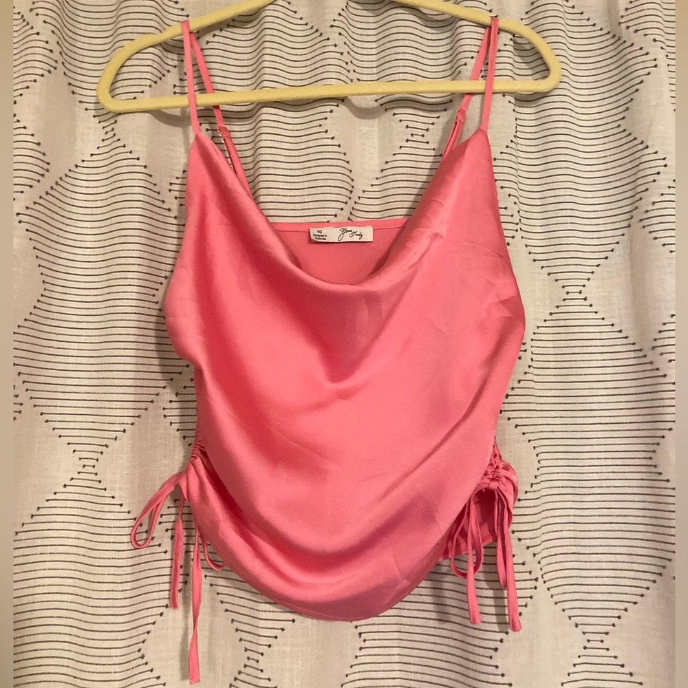 pink “yours truly” top